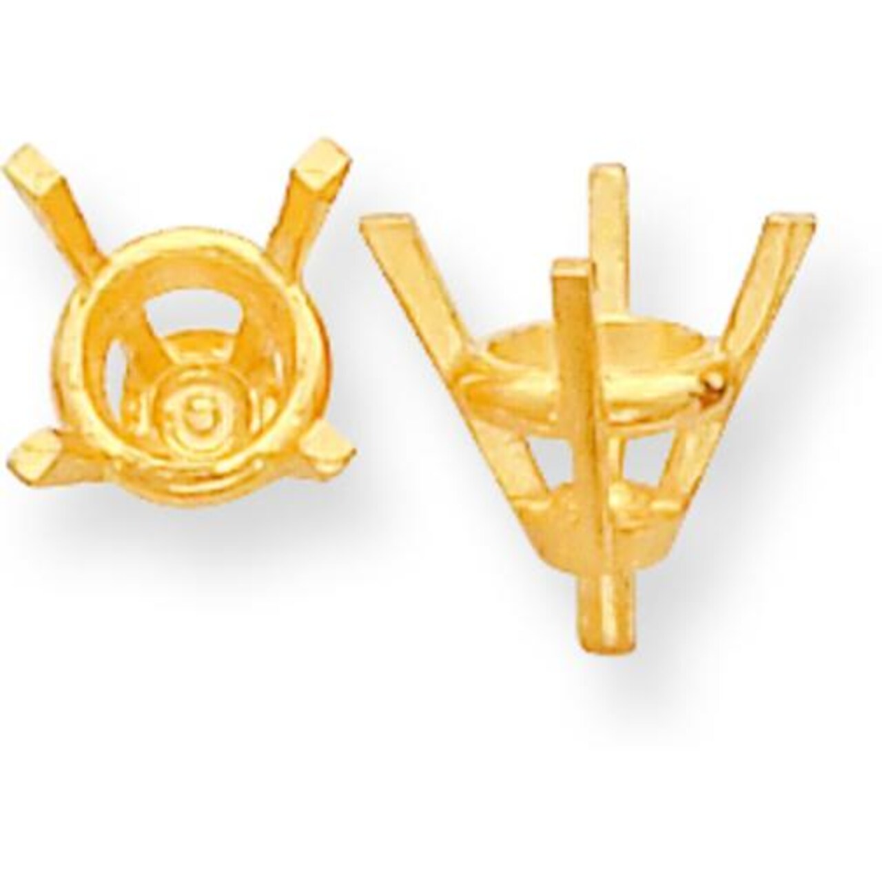 14K Gold 4 Prong Round Peg Center Head Setting (4.30 To 10.00Mm)